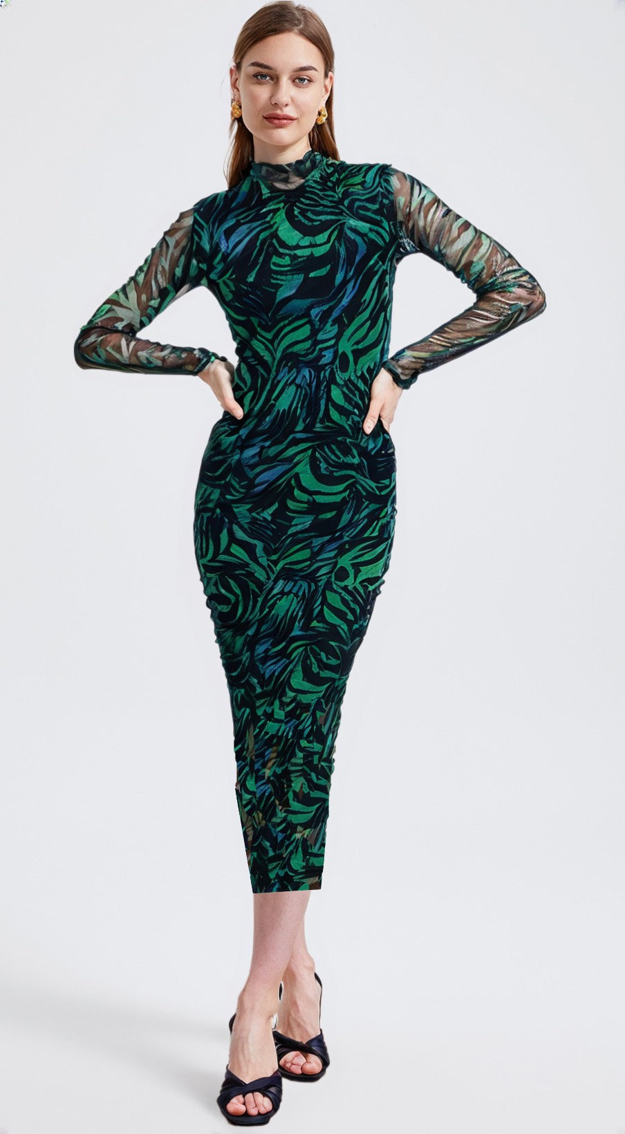 Robe Verte kaki en Tule longue DELEMONT