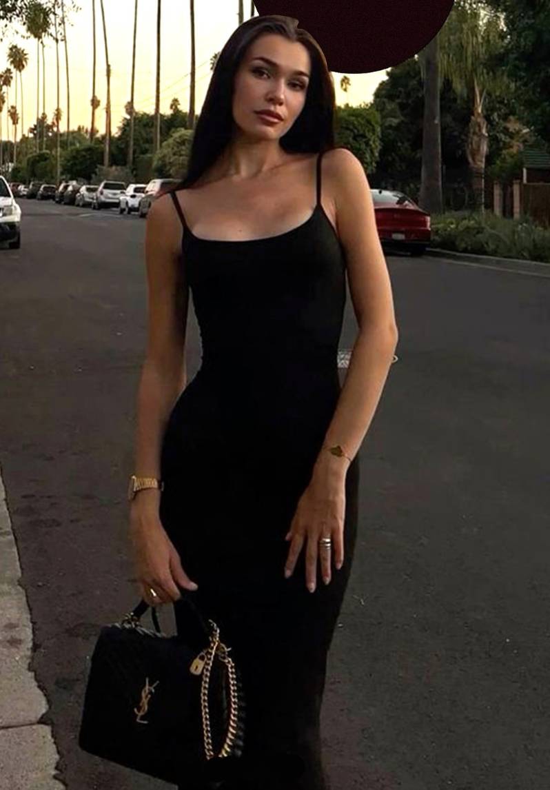 Robe Noir Bretelles DUBAI