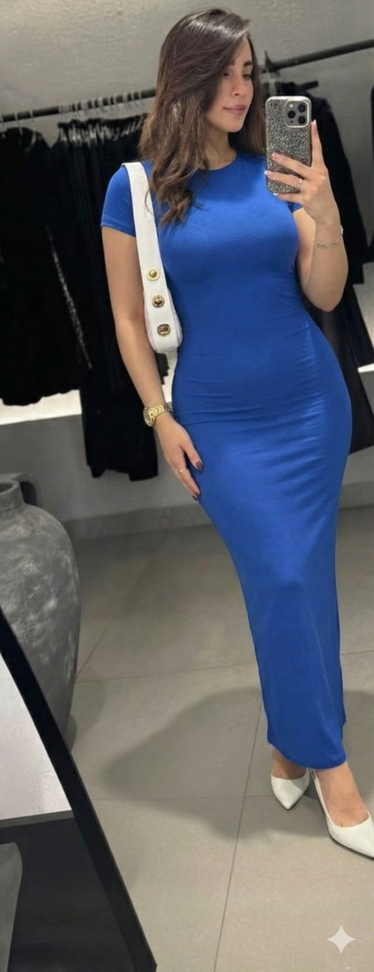 K Robe Bleu roi Demi Manche longue JÉRUSALEM