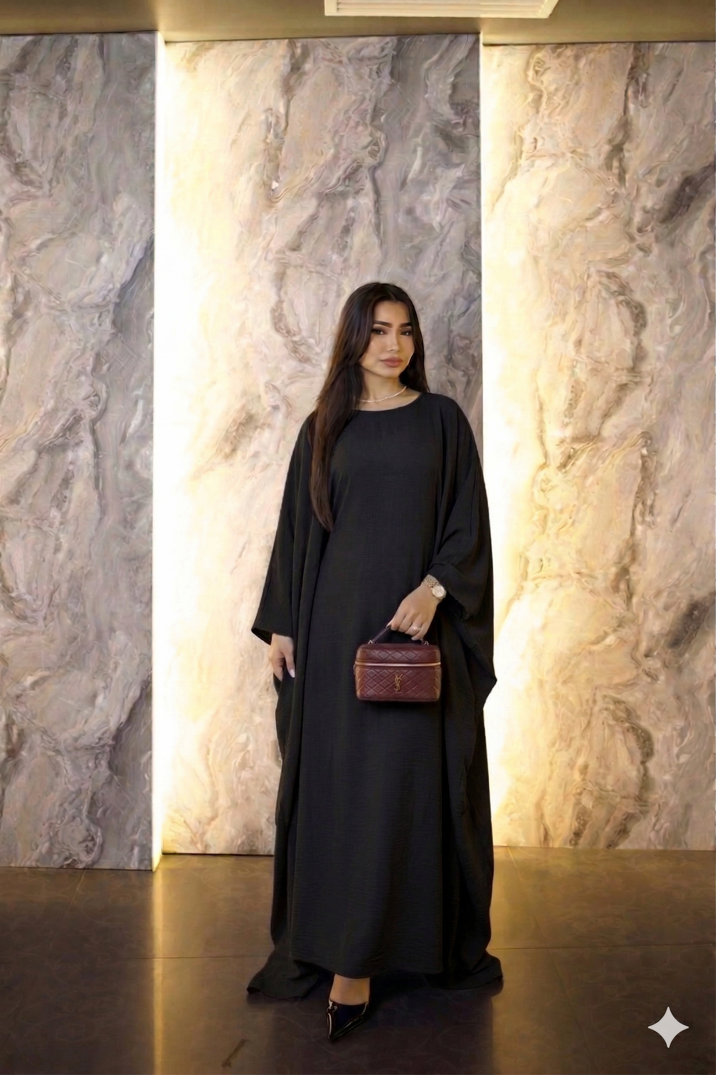 ABAYA Noir Moderne Tahrane
