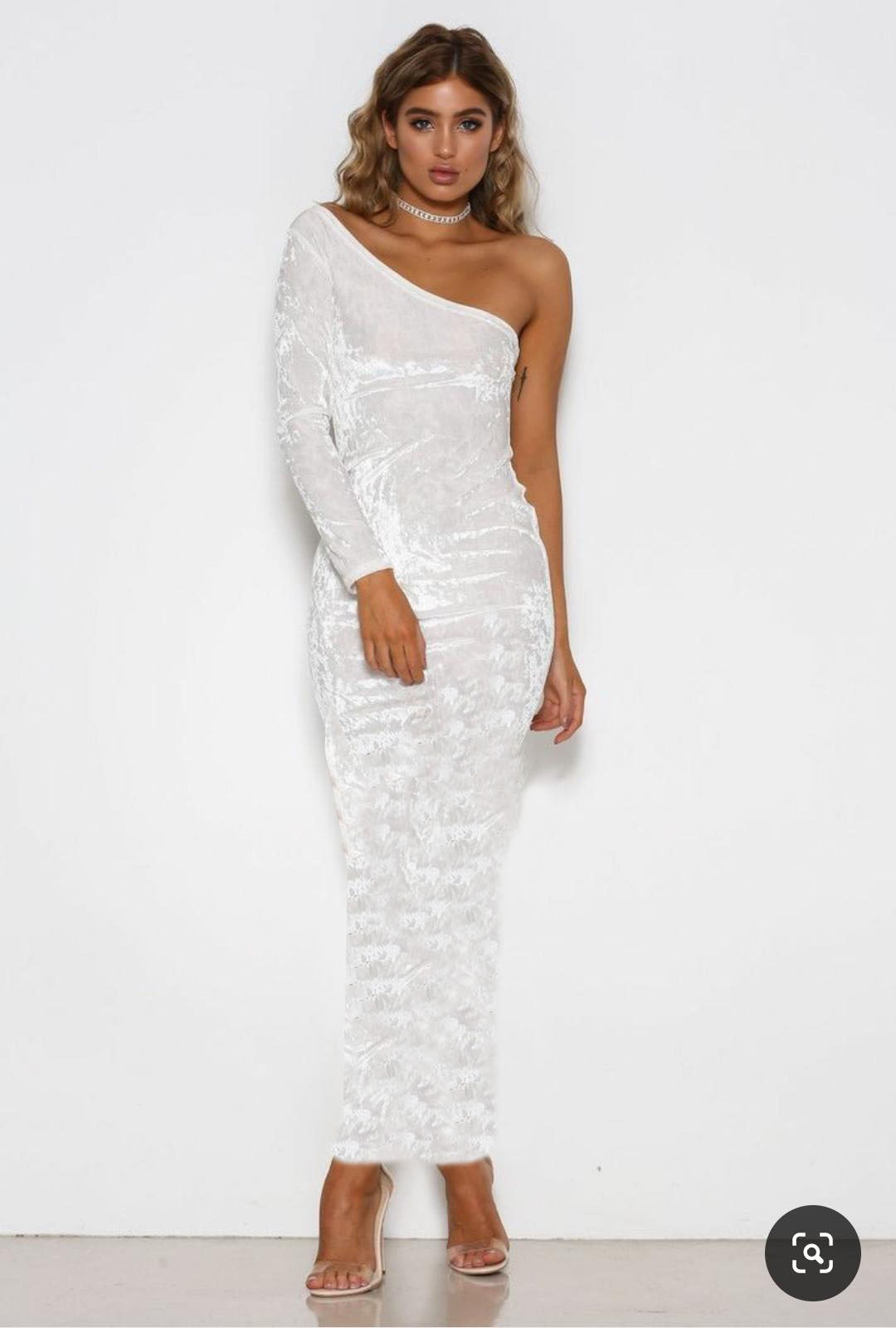 Robe A Long Blanc seul manche Longue Saragosse