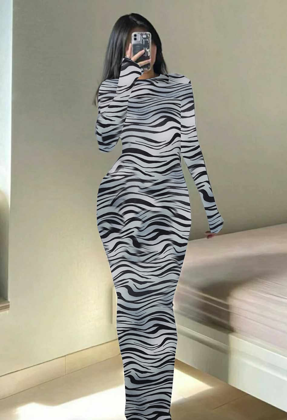Robe Long Col Rond Serpent LAS PALMAS