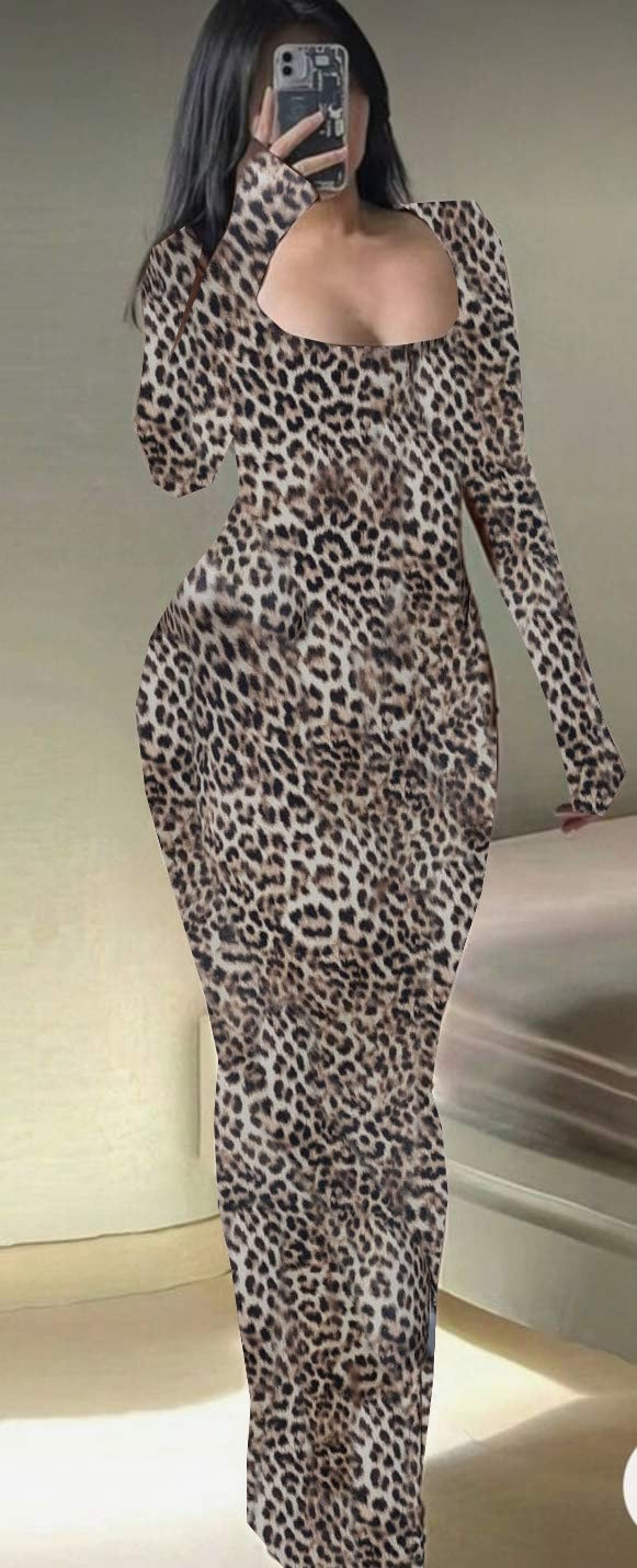 Robe Long Tigré col Carré CHARAM SHEIKH