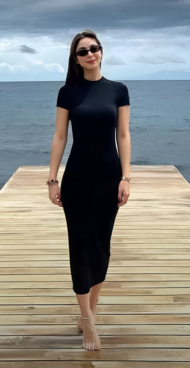 Robe Noir DEMI Manche longue AJMAN