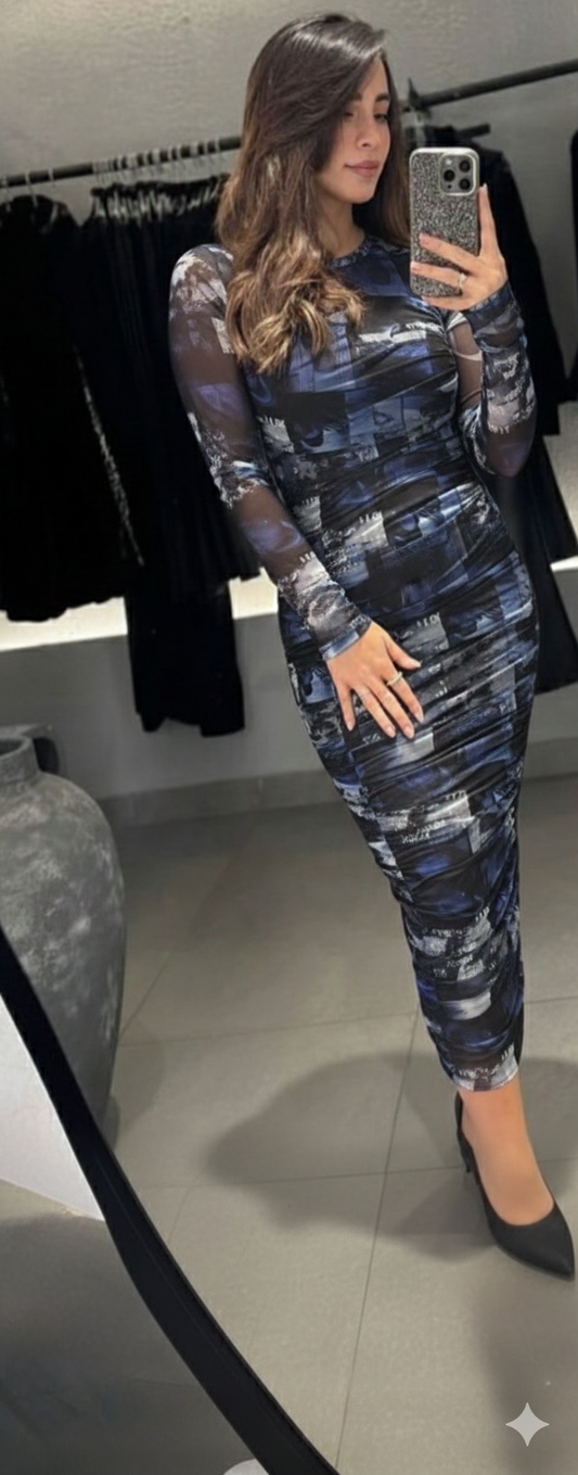 B Robe 2 Piéces Tule Bleu Roi Journal ATHENES