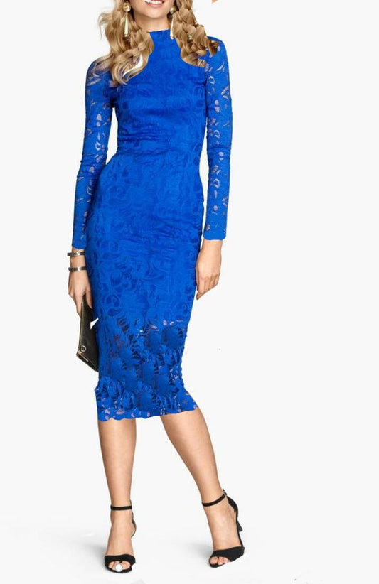 Robe Bleu Roi en Dentelle longue Santa Fe