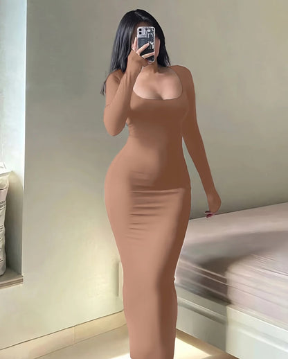 Robe Corale Long Col Carrée Seattle