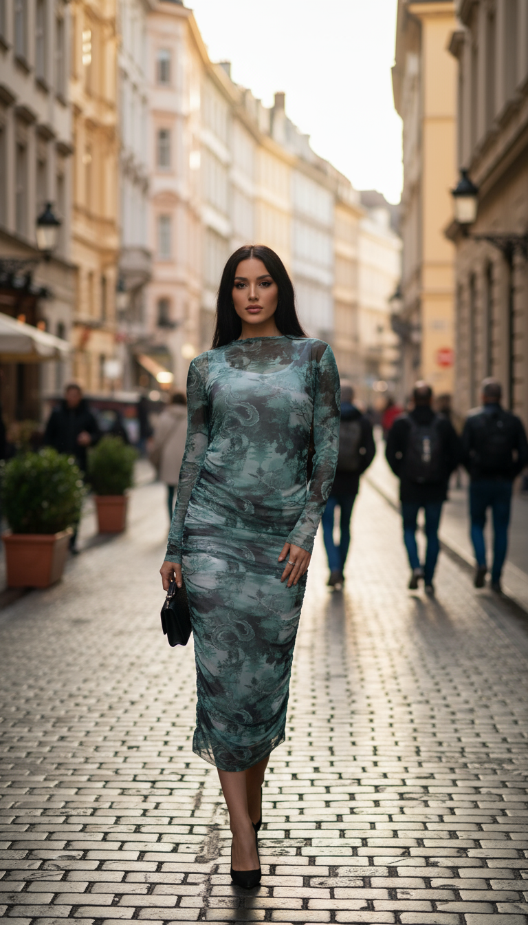 O Robe 2 Piéces Tule Verte  Nature NEVSEHIR