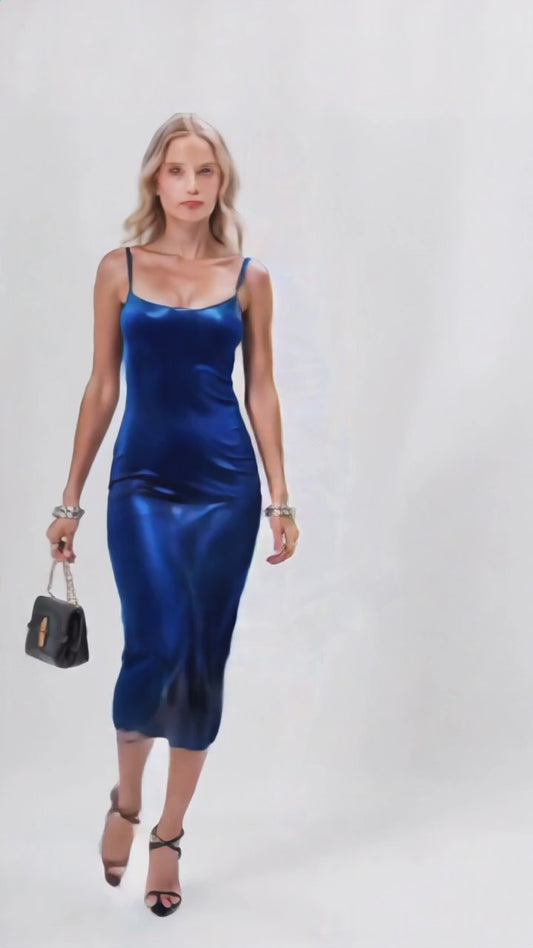 L Robe  Bleu Roi  BretellesSaint-Louis